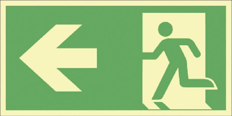 Rescue sign - left escape route / 297x148 / foil - Swordslife