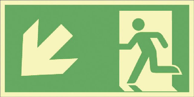 Rescue sign - escape route down / 297x148 / foil - Swordslife