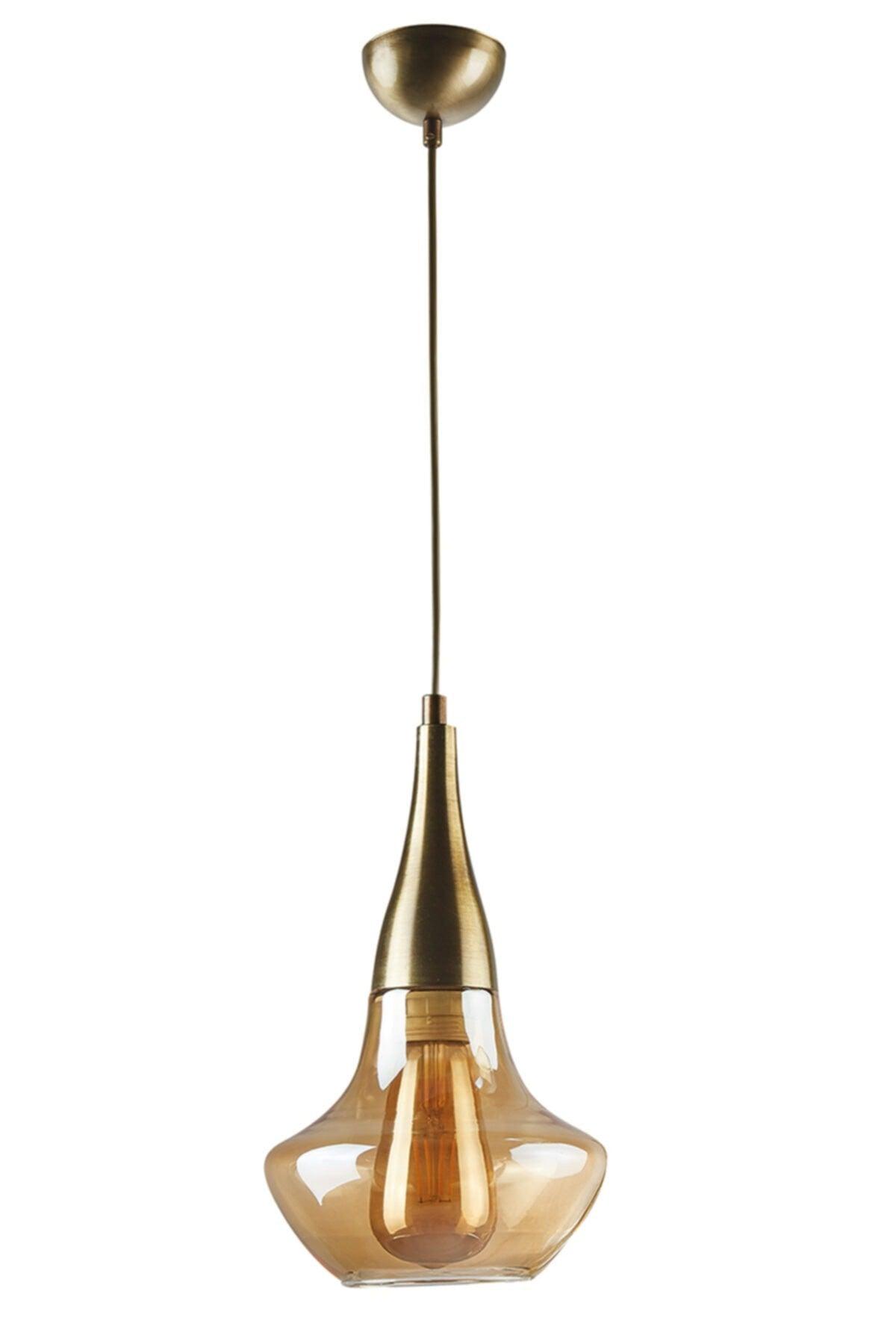 Retro Tumbled Honey Glass Single Chandelier - Swordslife