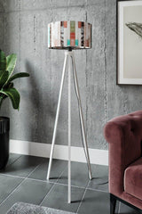 Retro Boxes Patterned Decorative Modern Wooden Mdf Tripod Floor Floor Lamp - Swordslife