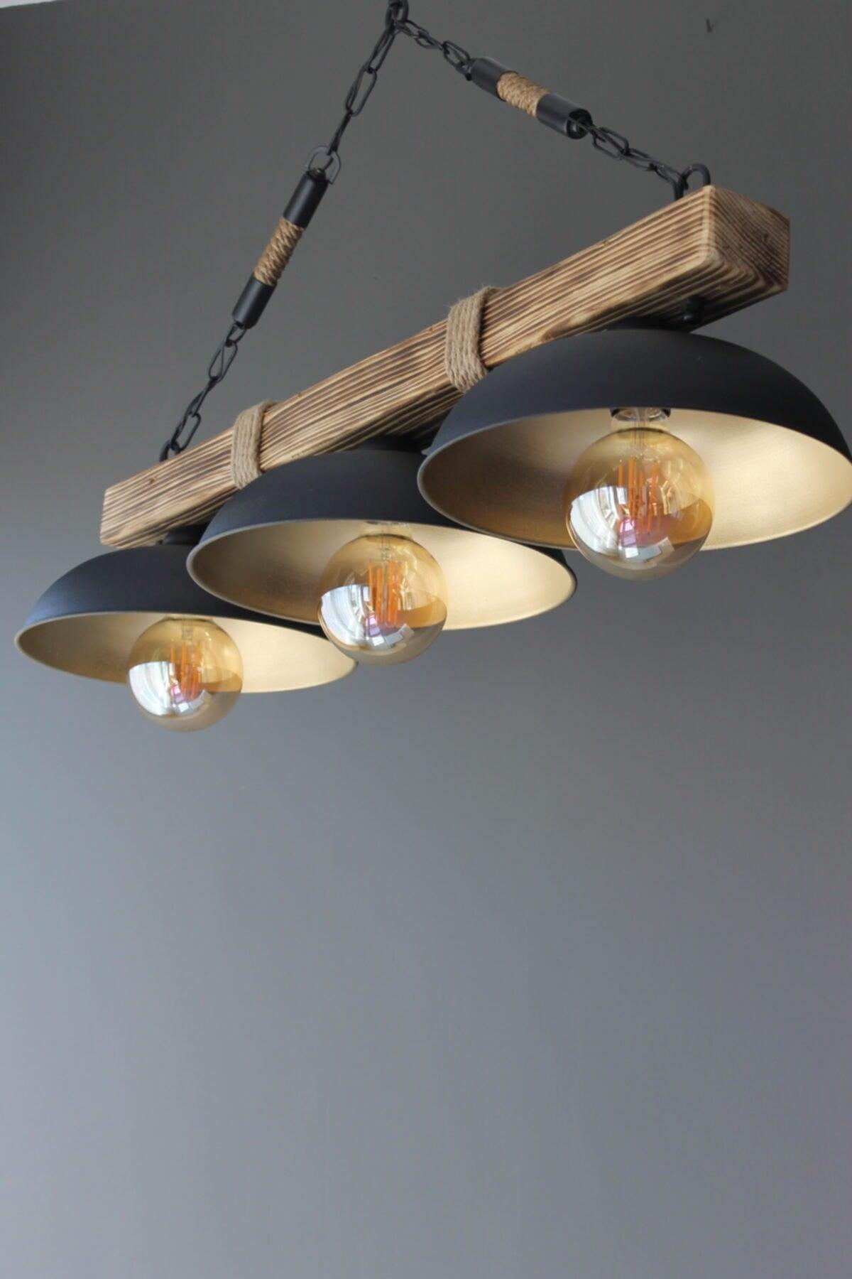 Retro Vintage Tokyo 3 Wooden Chandelier - Swordslife