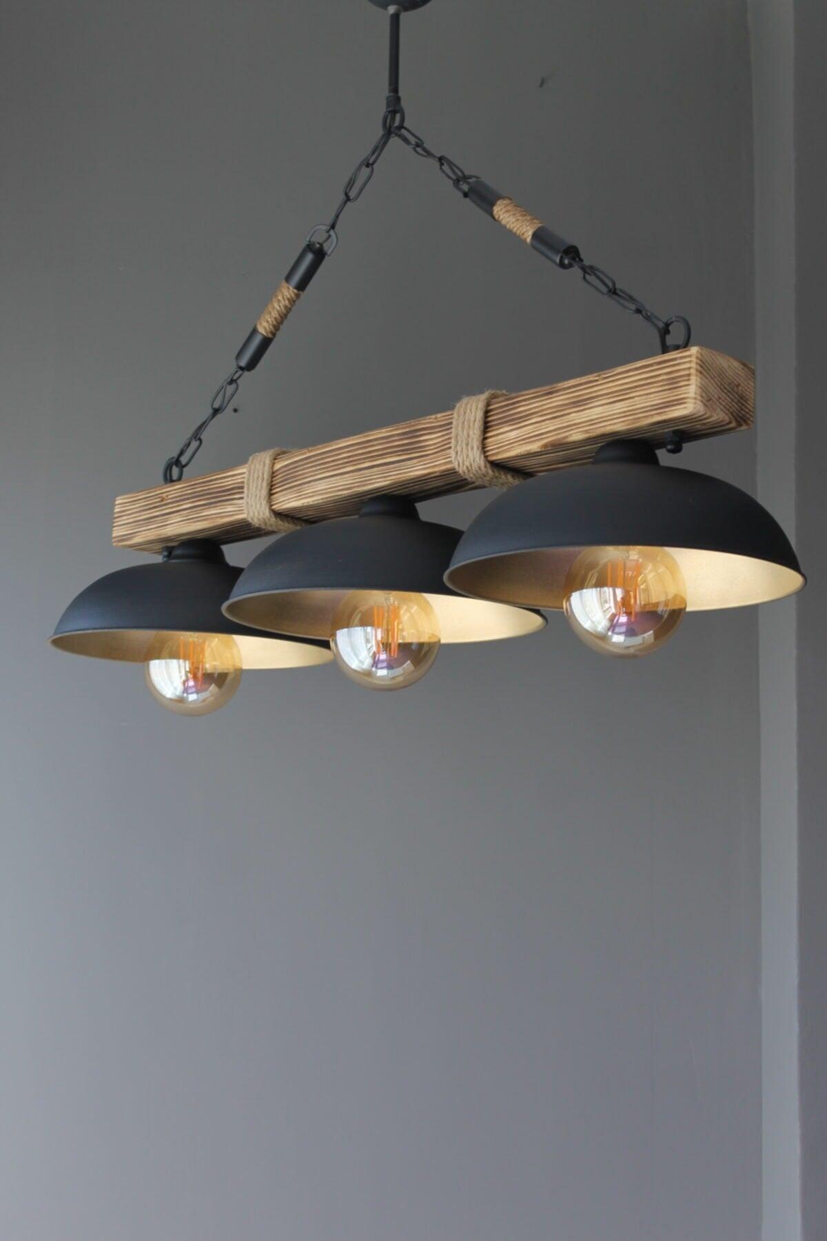 Retro Vintage Tokyo 3 Wooden Chandelier - Swordslife