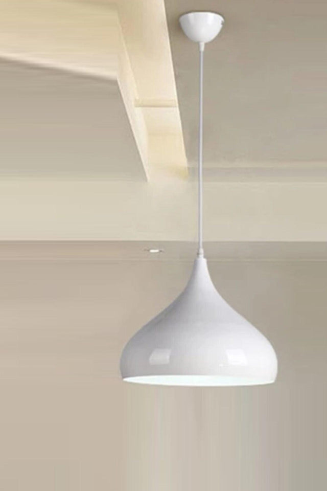 Reyes Special Design Sport Modern Metal Cafe-kitchen White Single Pendant Lamp Chandelier - Swordslife