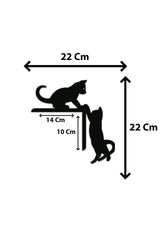 Right Corner Ornament Cute Cats Black Laser Cut - Swordslife