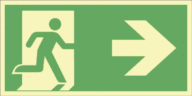 Rescue sign - escape route on the right - longevity - Swordslife