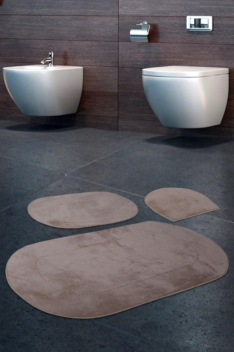 Rixos Mink 3 Piece Bathroom Carpet Mat Set Non-Slip Toilet Seat Set - Swordslife