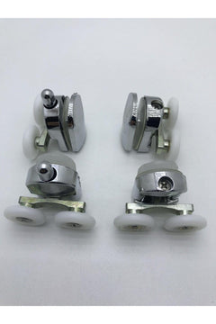 4-piece roller set for shower glass doors with adjustable wheels