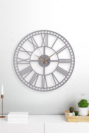 Cornered Metal Wall Clock with Roman Numerals 40*40cm