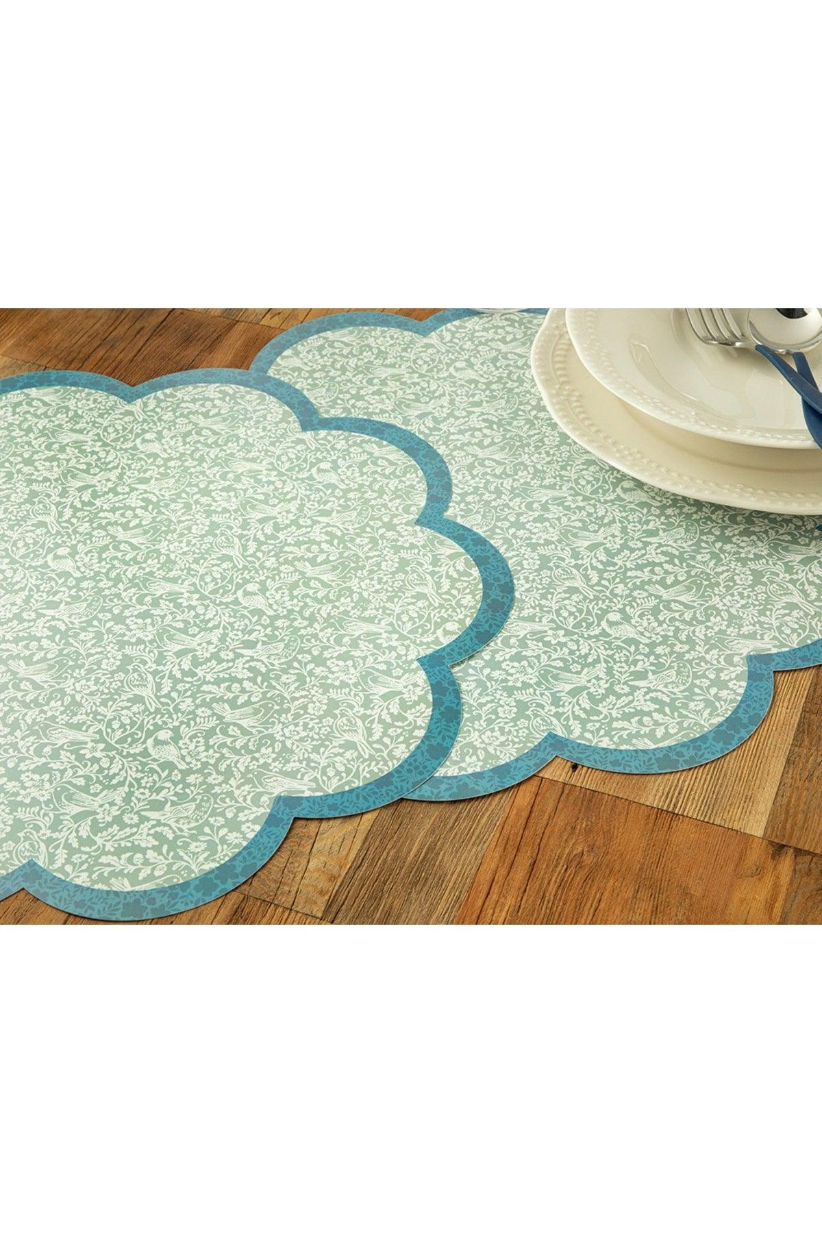 Rosa Green Birds 4 Place Placemat 40 Cm Blue - Swordslife