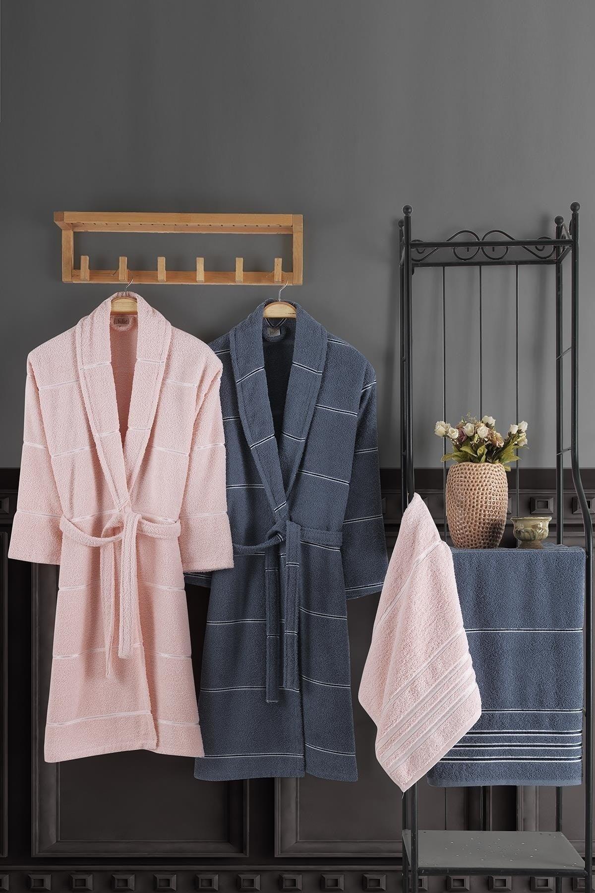 Rose Family Bathrobe Set 4 Pieces 100% Cotton - Swordslife