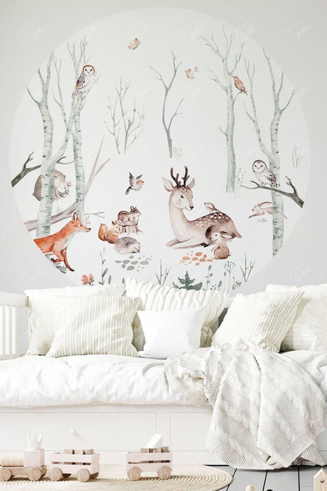 Round Circle Forest Wall Sticker - Swordslife