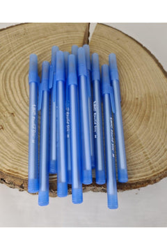 Blue ballpoint pens with 1.0mm tip, pack of 12