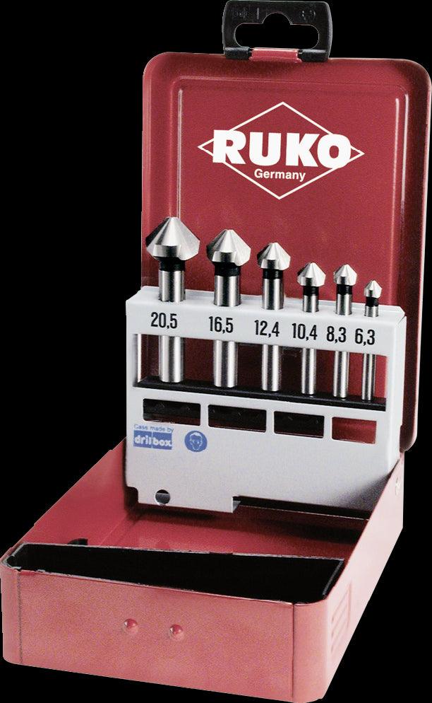 RUKO counter fork set -6.3-20.5mm HSS TiAlN Z.3 6 pcs. metal lassette - Swordslife