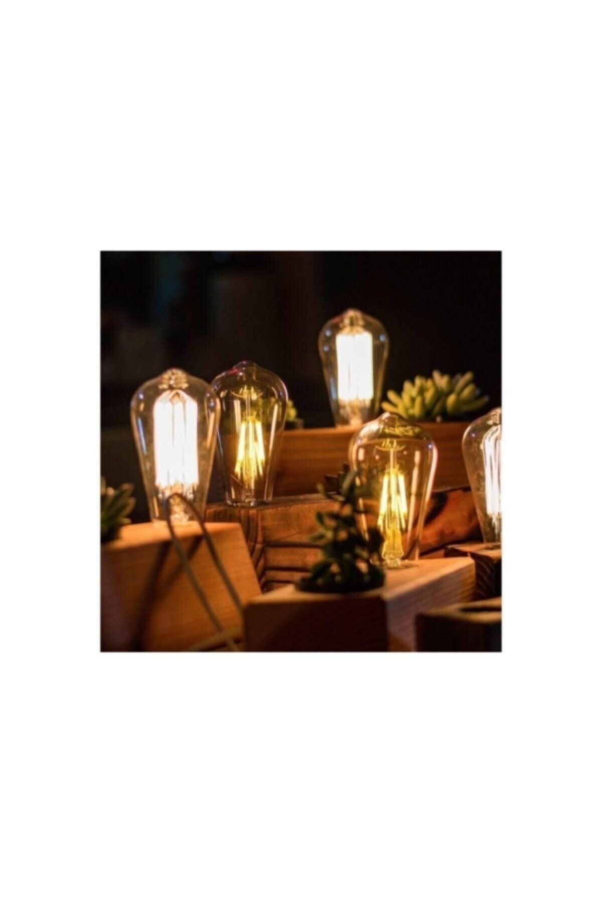 Rustic Led Bulb Amber E27 Lampholder Pear Type