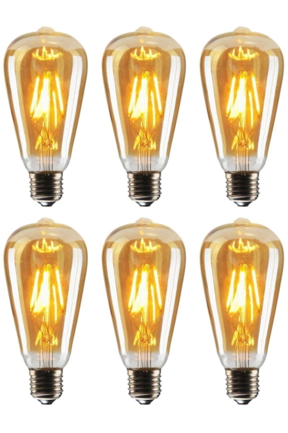 Rustic Led Bulb Amber E27 Lampholder Pear Type