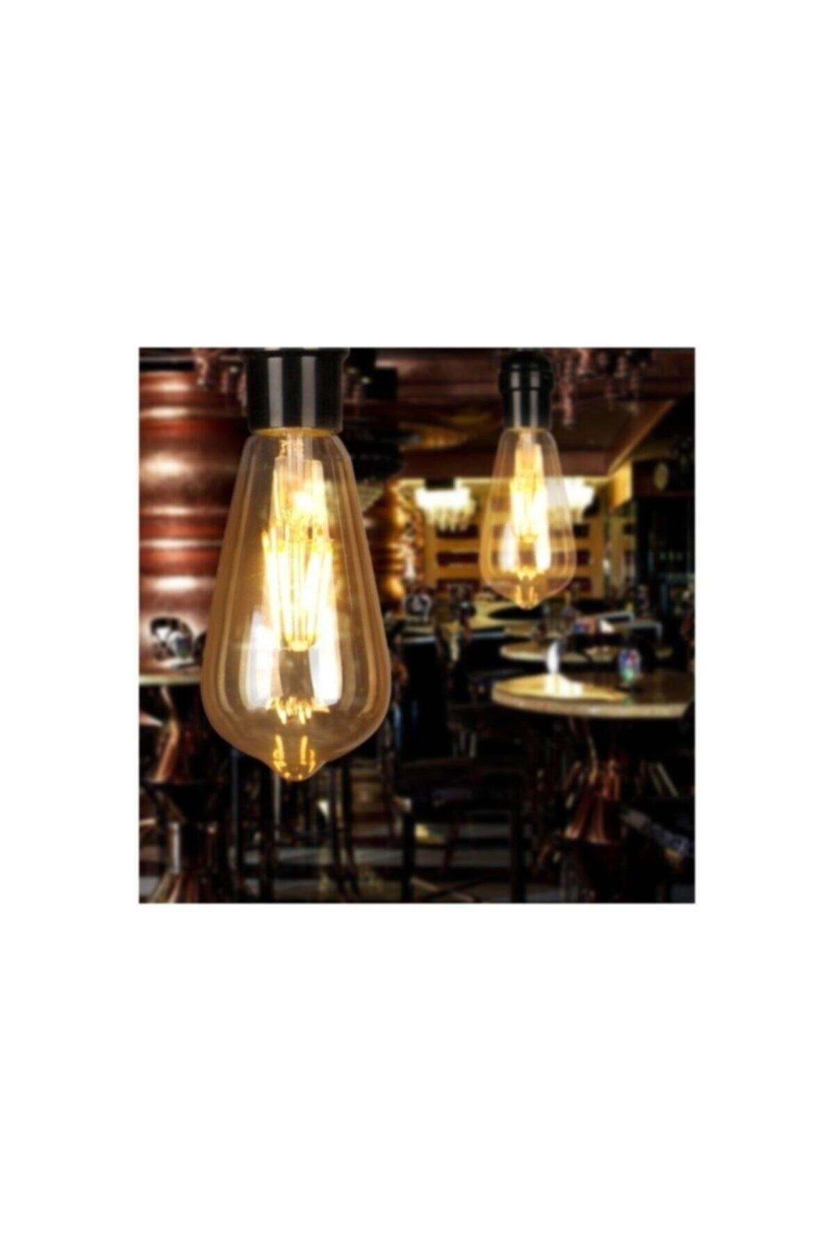 Rustic Led Bulb Amber E27 Lampholder Pear Type