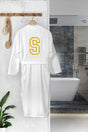 S Letter Gold Color Embroidered Kimono Bathrobe