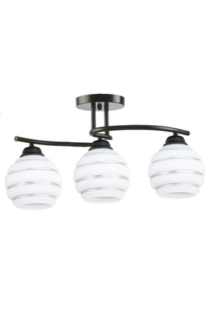 S Model Modern Silver Strip Glass Plafonier Chandelier - Swordslife