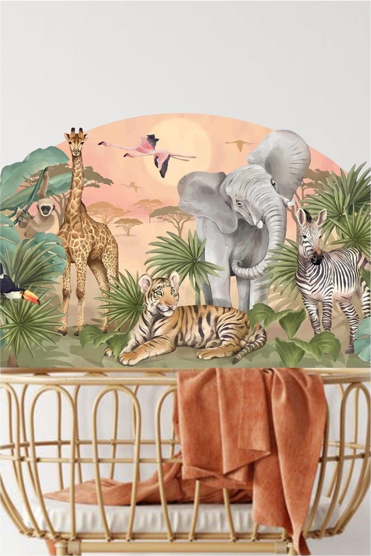 Safari Bohemian Kids Room Wall Sticker - Swordslife