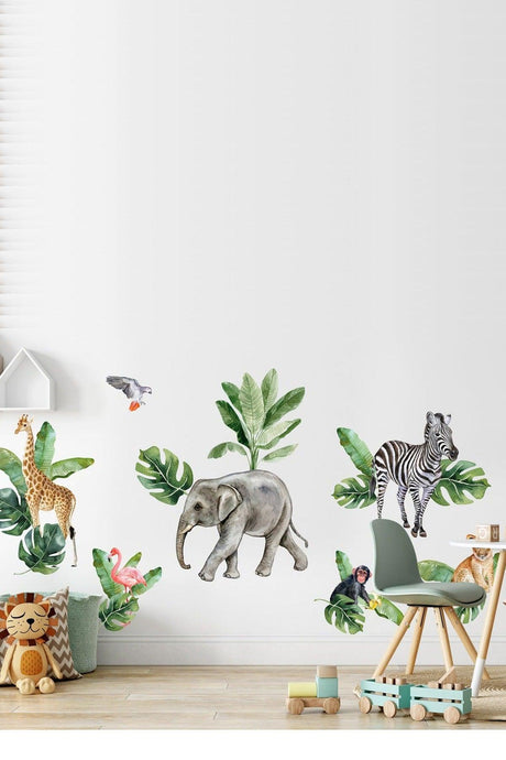 Safari Diary Gorgeous Animals Kids Room Wall Sticker Set - Swordslife