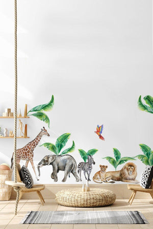 Safari Diary Gorgeous Animals Kids Room Wall Sticker Set - Swordslife