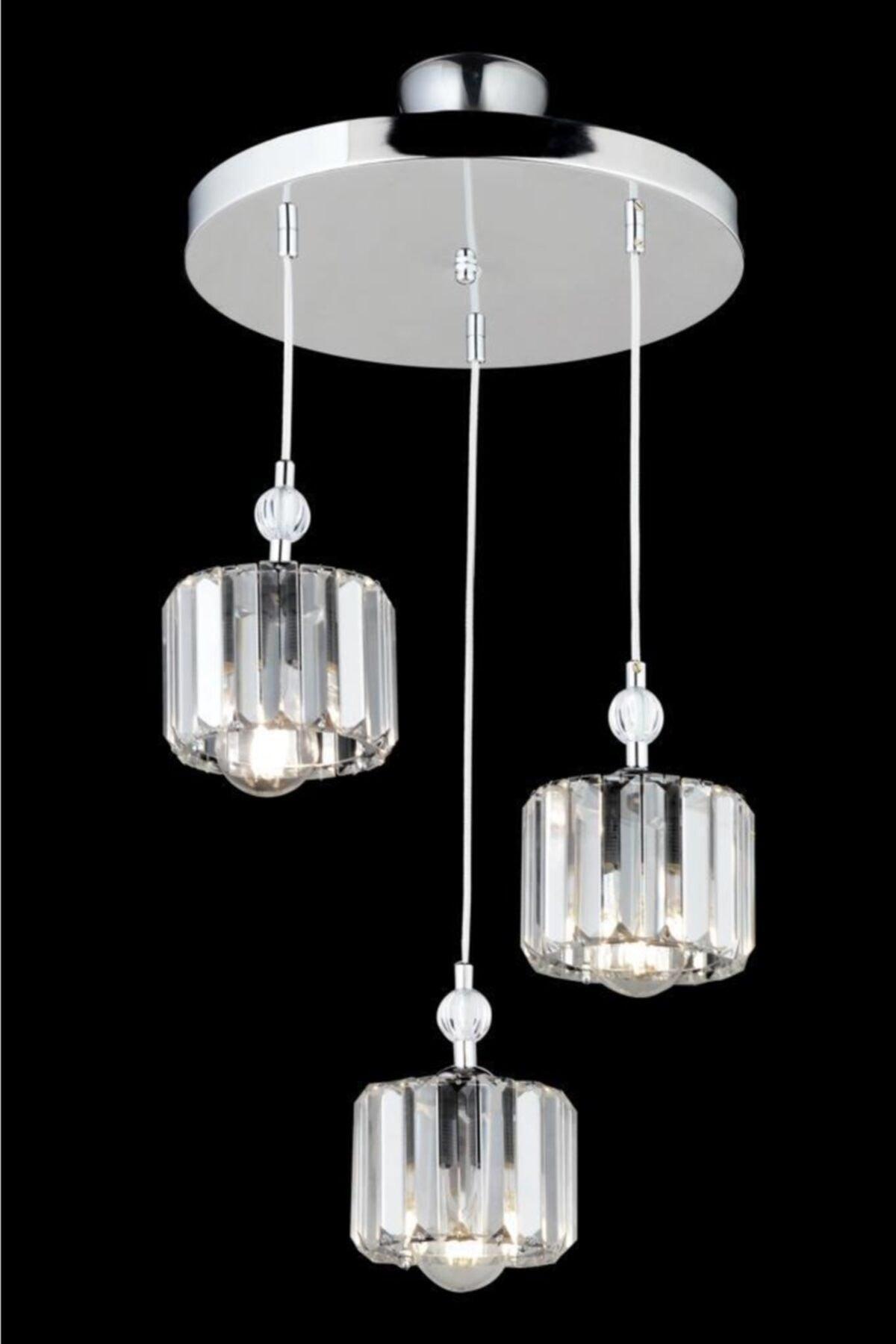 Saka 3-Piece Chrome Pendant Lamp Y-10 Chandelier - Swordslife