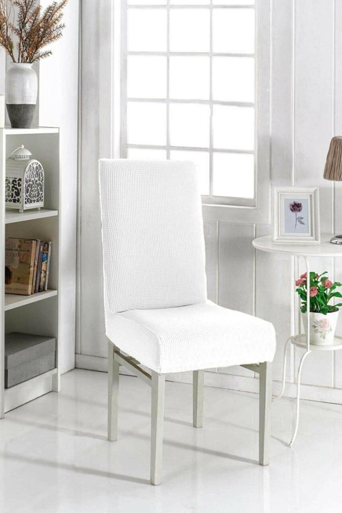 Chair Cover White Color Lycra Washable 1 Piece - Swordslife