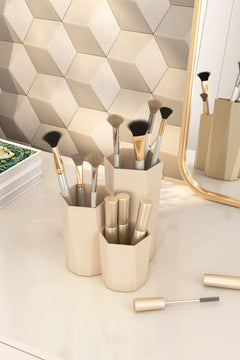 Makeup brush holder organizer for vanity or desk