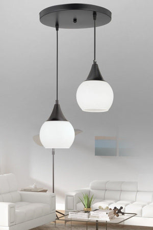 Sante 2-Set Black and White Glass Modern Suspended Chandelier - Swordslife
