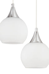 Sante 2-Set Chrome White Glass Modern Suspended Chandelier - Swordslife