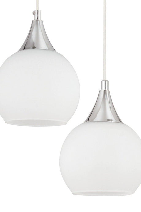 Sante 2-Set Chrome White Glass Modern Suspended Chandelier - Swordslife