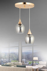 Sante 2 Pcs Gold Smoked Glass Modern Pendant Chandelier - Swordslife