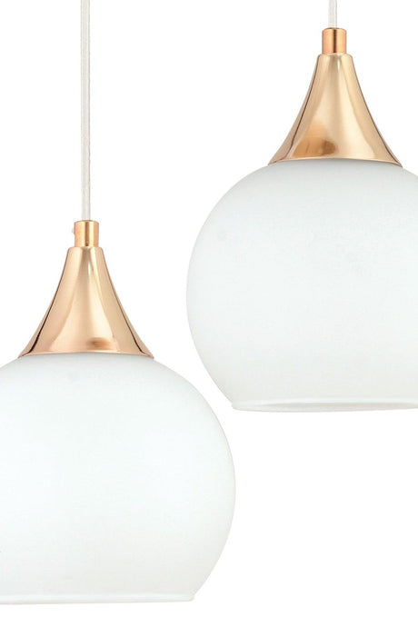 Sante 2 Pcs Gold White Glass Modern Pendant Chandelier - Swordslife