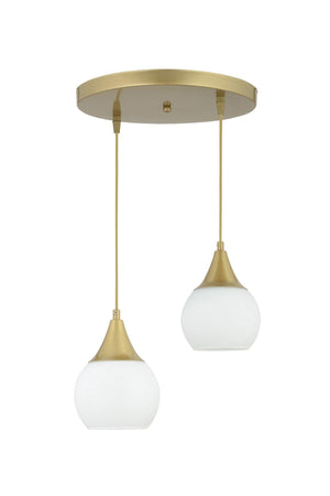 Sante 2 Pale Antique White Glass Modern Pendant Chandelier - Swordslife