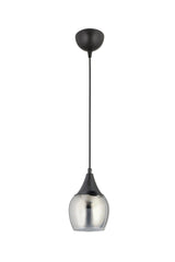 Sante Single Black Smoked Glass Modern Pendant Chandelier - Swordslife