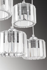 Sardunya 5 Piece Silver Y-10 Crystal Stone Chandelier - Swordslife