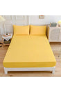 Yellow Colored 100% Cotton Combed Cotton Single/Double Elastic Bed Sheet (7 Different Sizes) - Swordslife