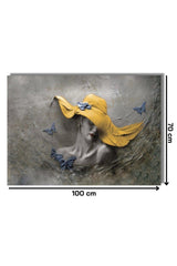 Woman in Yellow Hat 70x100cm Canvas Painting Wall Decor For Living Room Living Bedroom Office Entrance - Swordslife