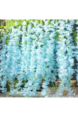 Dangling Artificial Flower Acacia Blue 80 Cm 12 Pieces Vineyard With 3 Dangling Branches - Swordslife