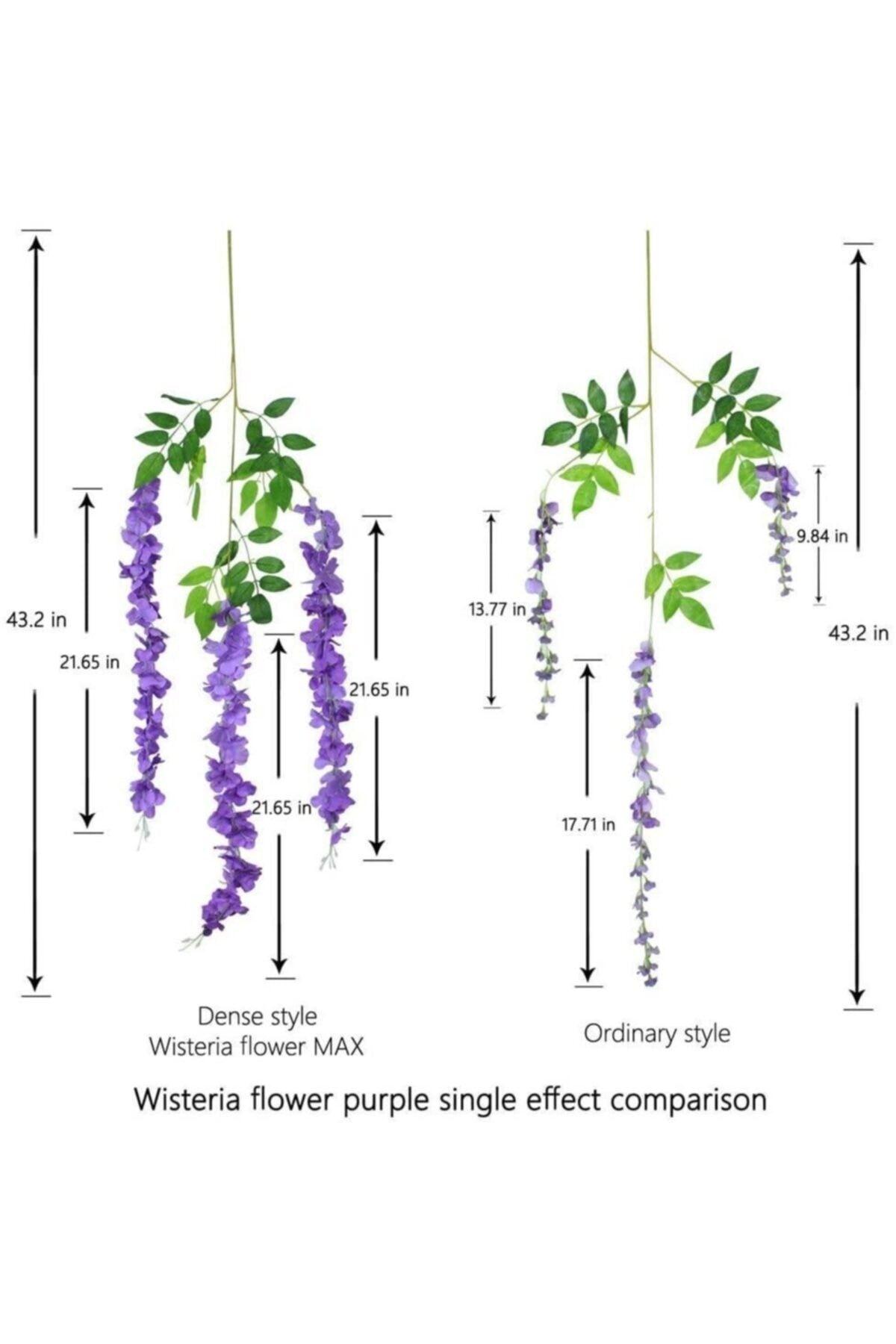 Suspended Artificial Flower Acacia Purple Dark 80 Cm 12 Vineyards With 3 Overhanging Branches - Swordslife