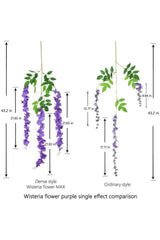 Suspended Artificial Flower Acacia Purple Dark 80 Cm 12 Vineyards With 3 Overhanging Branches - Swordslife