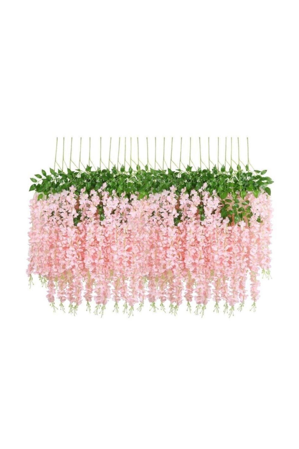 Dangling Artificial Flower Acacia Pink Light 80 cm 12 Pieces Vineyard With 3 Dangling Branches - Swordslife