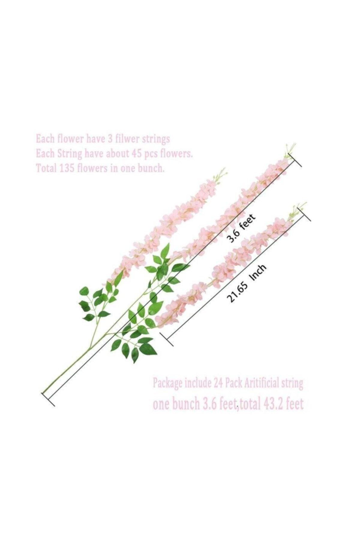 Dangling Artificial Flower Acacia Pink Light 80 cm 12 Pieces Vineyard With 3 Dangling Branches - Swordslife
