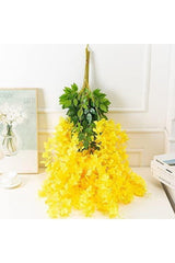 Dangling Artificial Flower Acacia Yellow Color 80 Cm 12 Pieces Vineyard With 3 Dangling Branches - Swordslife