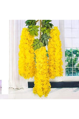Dangling Artificial Flower Acacia Yellow Color 80 Cm 12 Pieces Vineyard With 3 Dangling Branches - Swordslife
