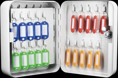 Gray Key Box with 100 Hooks and Numbered Hook Strip