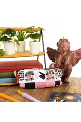 Black Pink Pattern Pen Holder