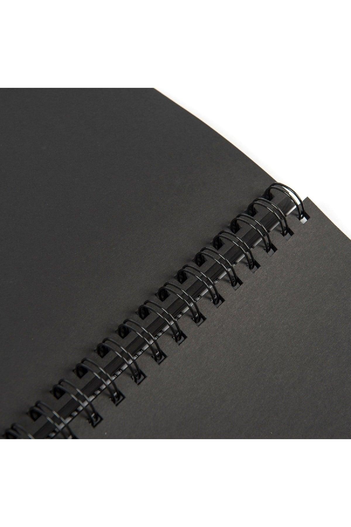 Black Leaf Notebook with Spiral 14x20 60 Pages