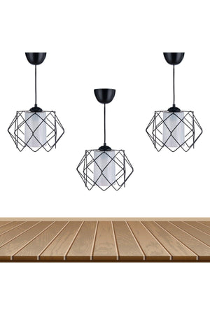 Black Design White Mika Multi-Place Living Room Kitchen Bathroom Bedroom Children's Room Antre Chandelier (3 PCS) - Swordslife