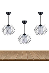 Black Design White Mika Multi-Place Living Room Kitchen Bathroom Bedroom Children's Room Antre Chandelier (3 PCS) - Swordslife